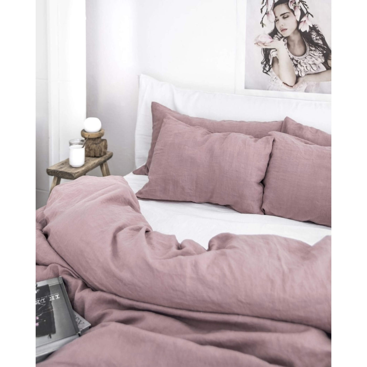 Woodrose Linen Duvet Cover - Dusty Pink