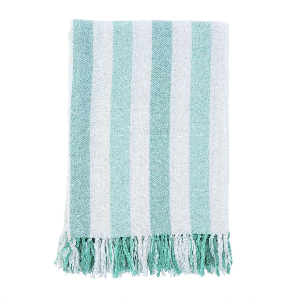 Cabana Stripe Throw Blanket - Turquoise