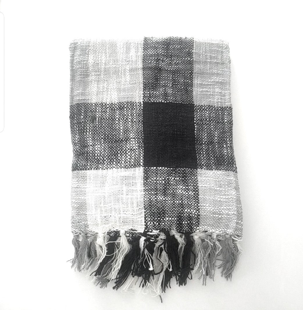 Check woven throw