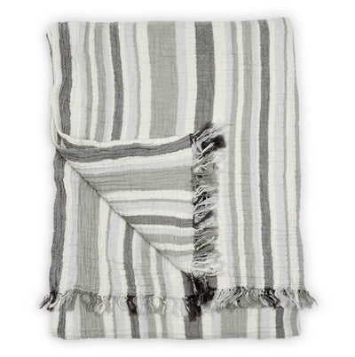 Crinkle Striped Throw - Dala. Folded.