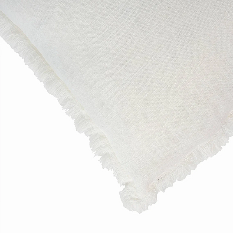 Frayed Edge Pillow - Ivory