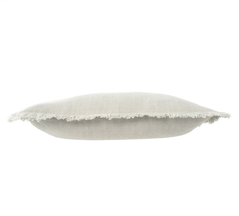 Frayed Edge Pillow - Light Grey 20x20 inches