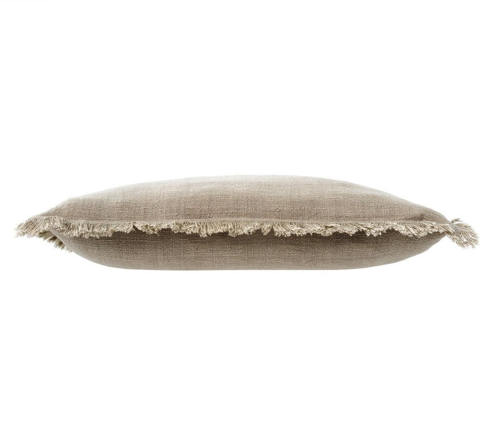 Frayed edge pillow