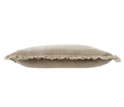Frayed edge pillow