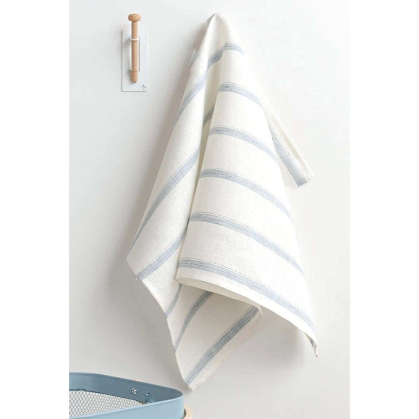Hugo Linen Tea Towel with Dutch Blue Farmhouse Stripes