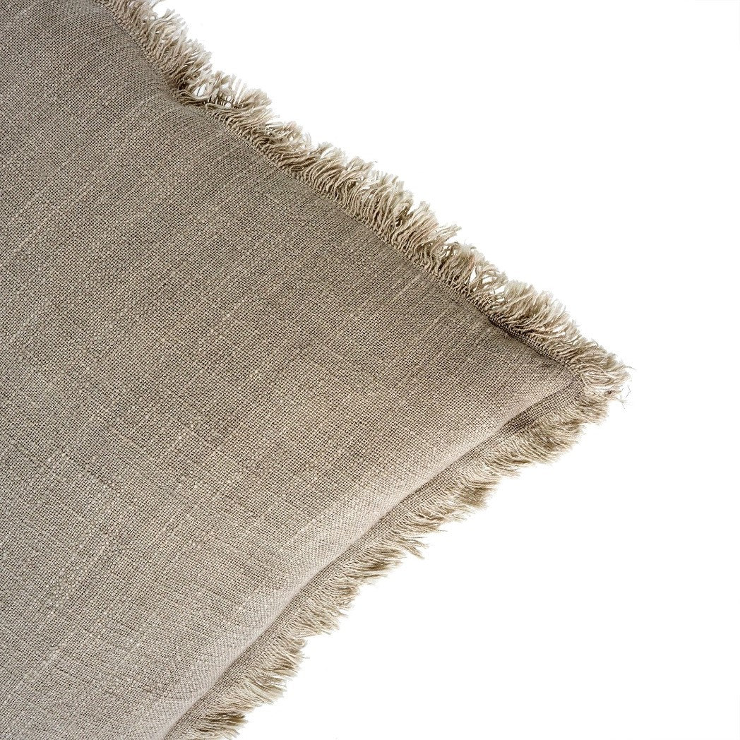 Frayed edge Indaba pillow 1-3860-C - Greige - earthy-sand