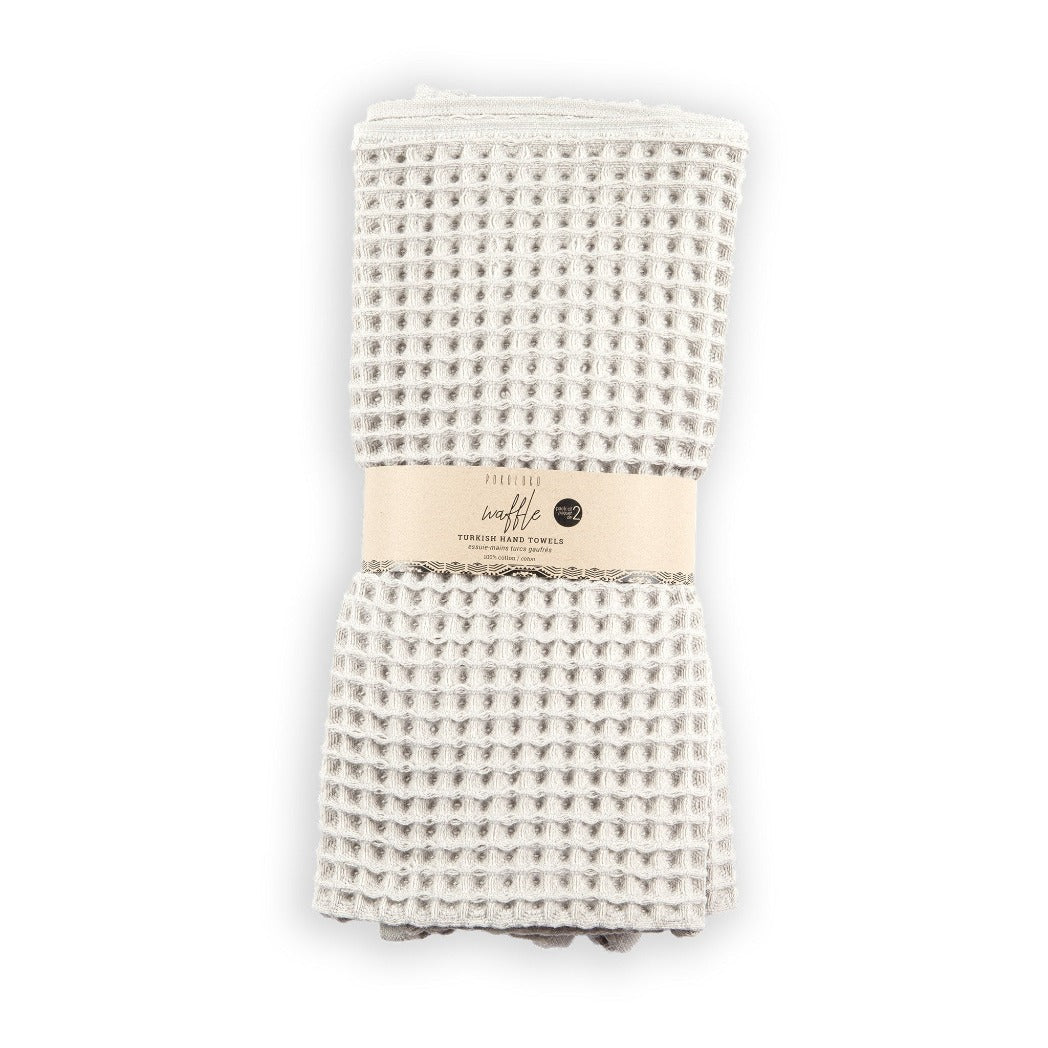 Light Grey Waffle Hand Towels, Pack of 2