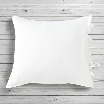 Linen Pillow With Ties - White 26x26