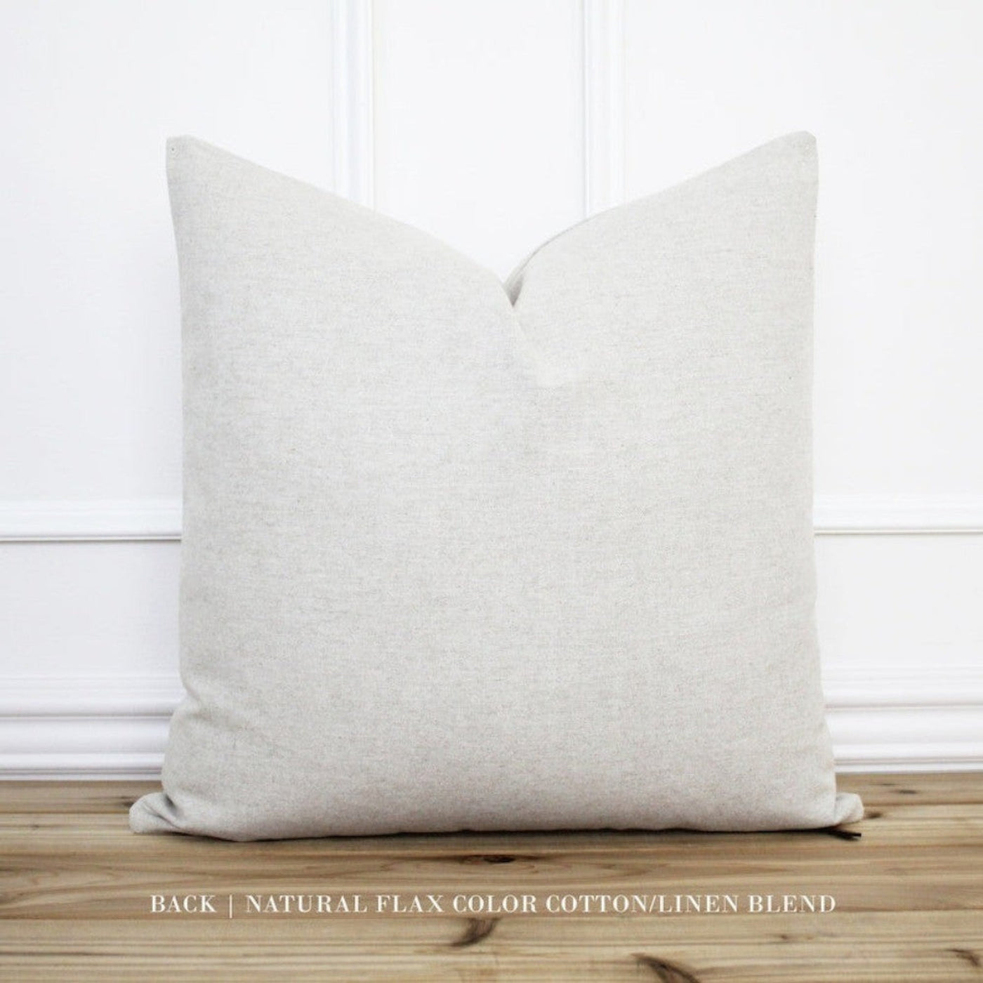 Neutral Linen Pillow (backside in neutral flax color)