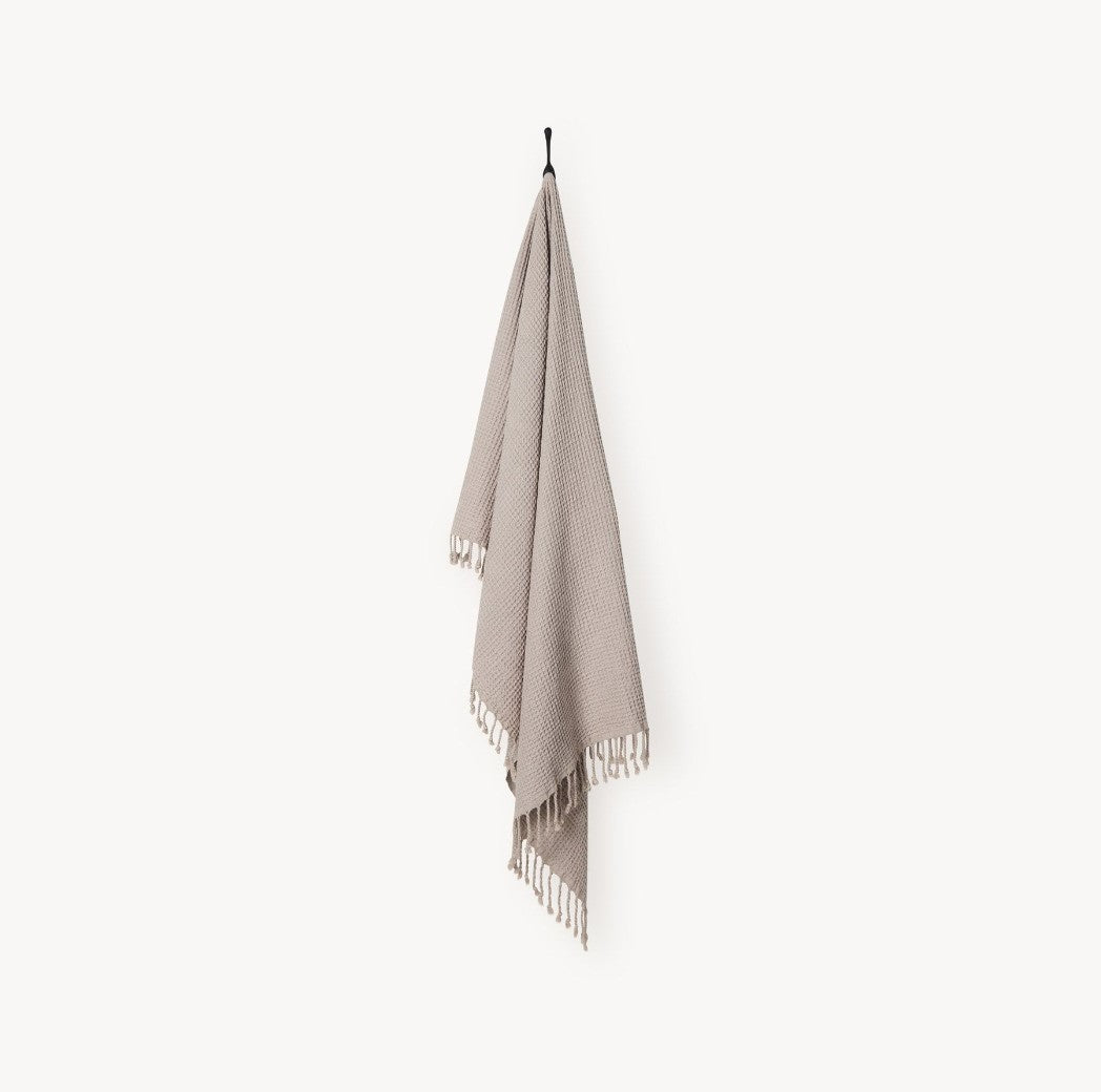 Stonewashed waffle towel - Clay color.