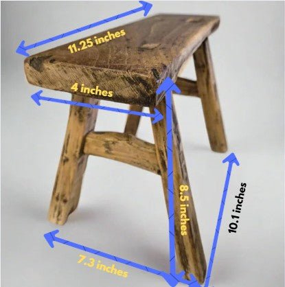 椅子 antique wood stool Vintage Wooden Stool -Mini | Wooden Antique Stool | Avalon Willow Home