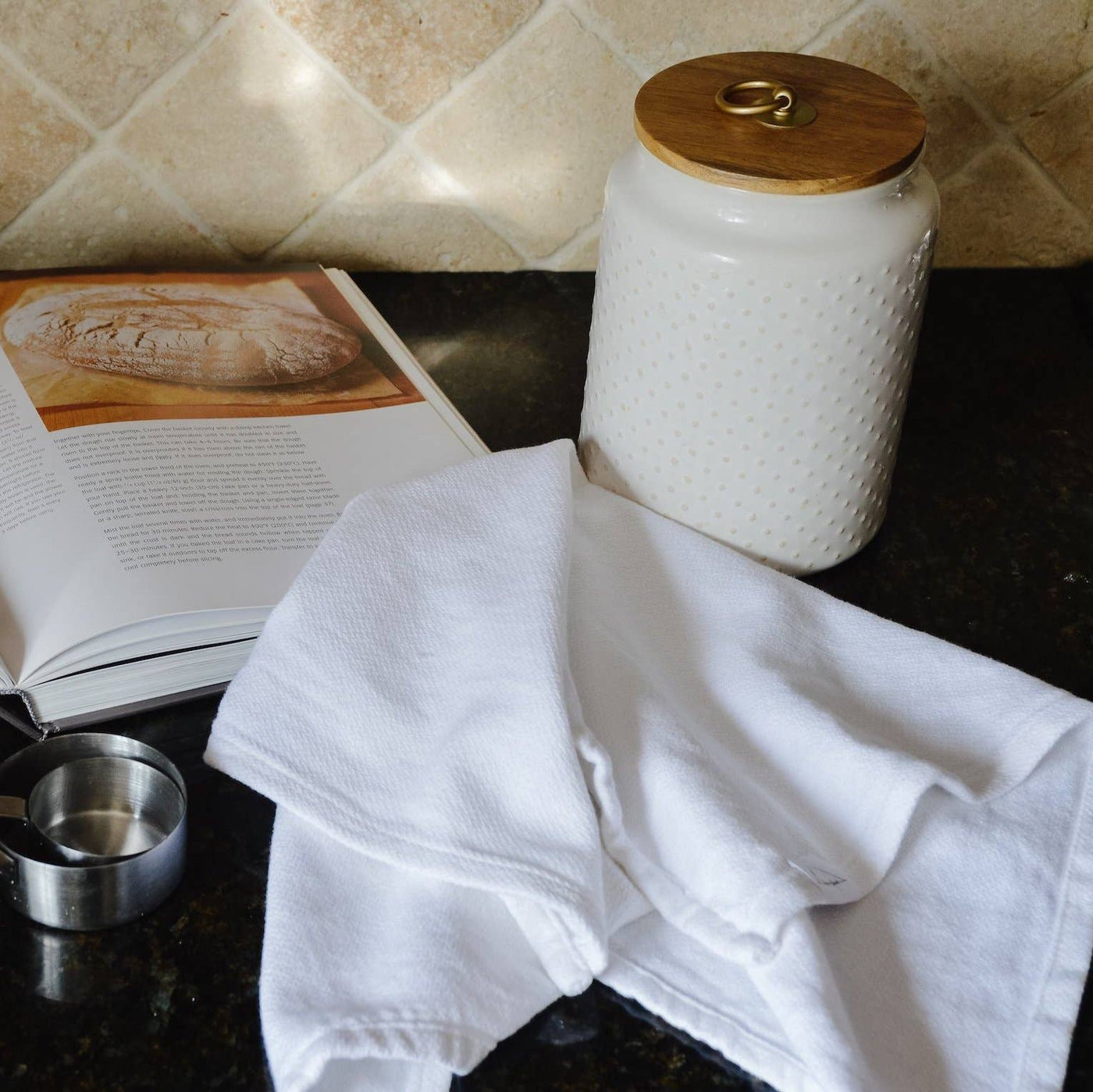 white tea towel - organic cotton