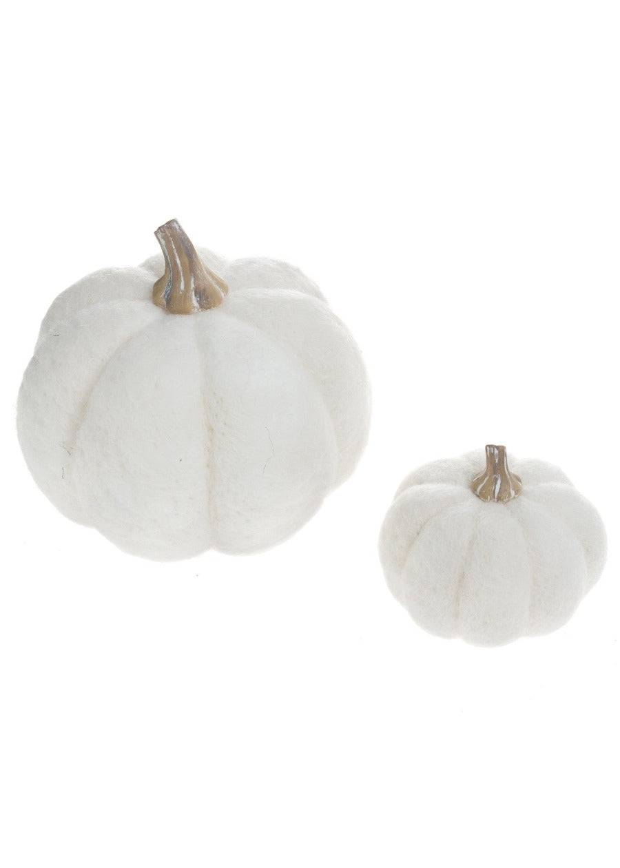 White Wool Pumpkin Autumnal Décor