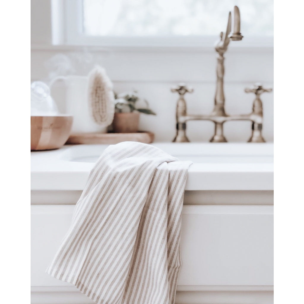 Ticking Stripe Linen Tea Towel