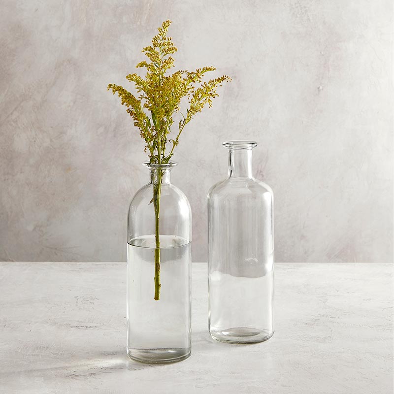 Clear Glass Vases - Rounded / Bottleneck - Vendor: 47th & Main