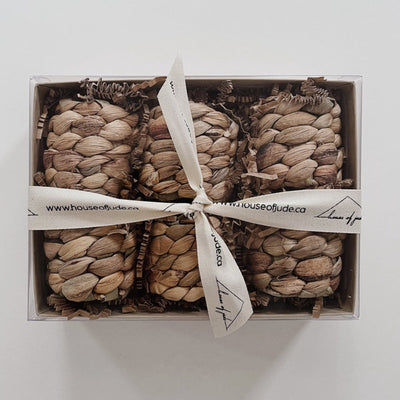 6 Seagrass napkin rings
