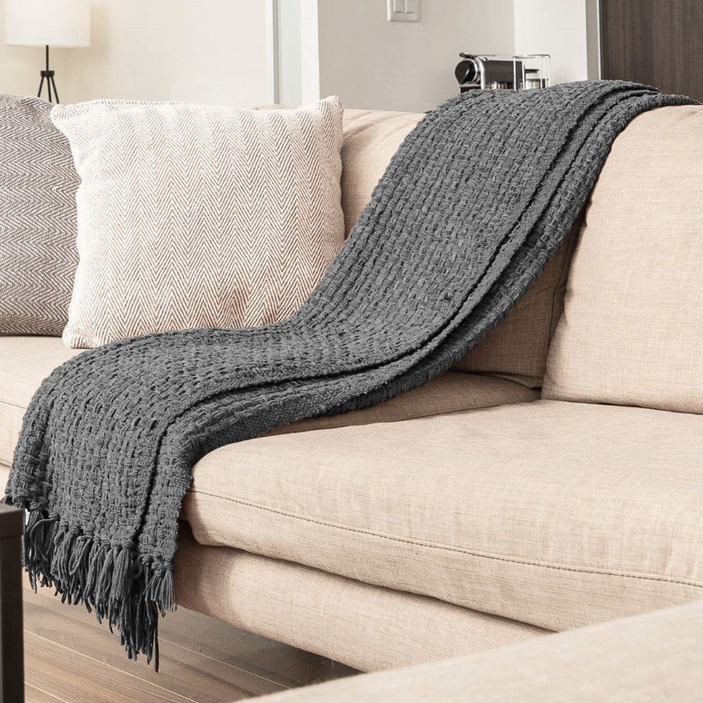 Chenille Basket weave throw