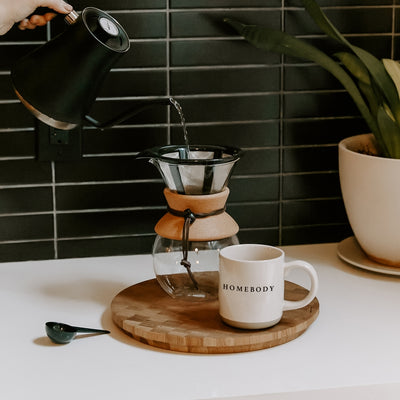 Homebody Stoneware Mug on counter