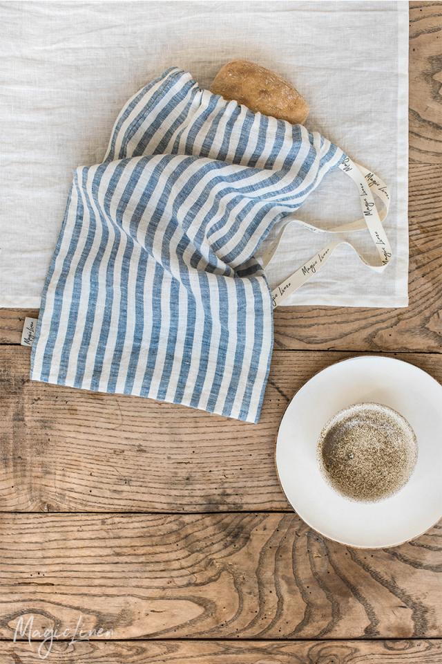 French Country Linen Bread Bag