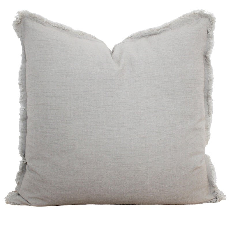 Light Grey Fringe Pillow 26"