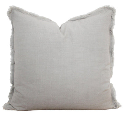 Light Grey Fringe Pillow 26"