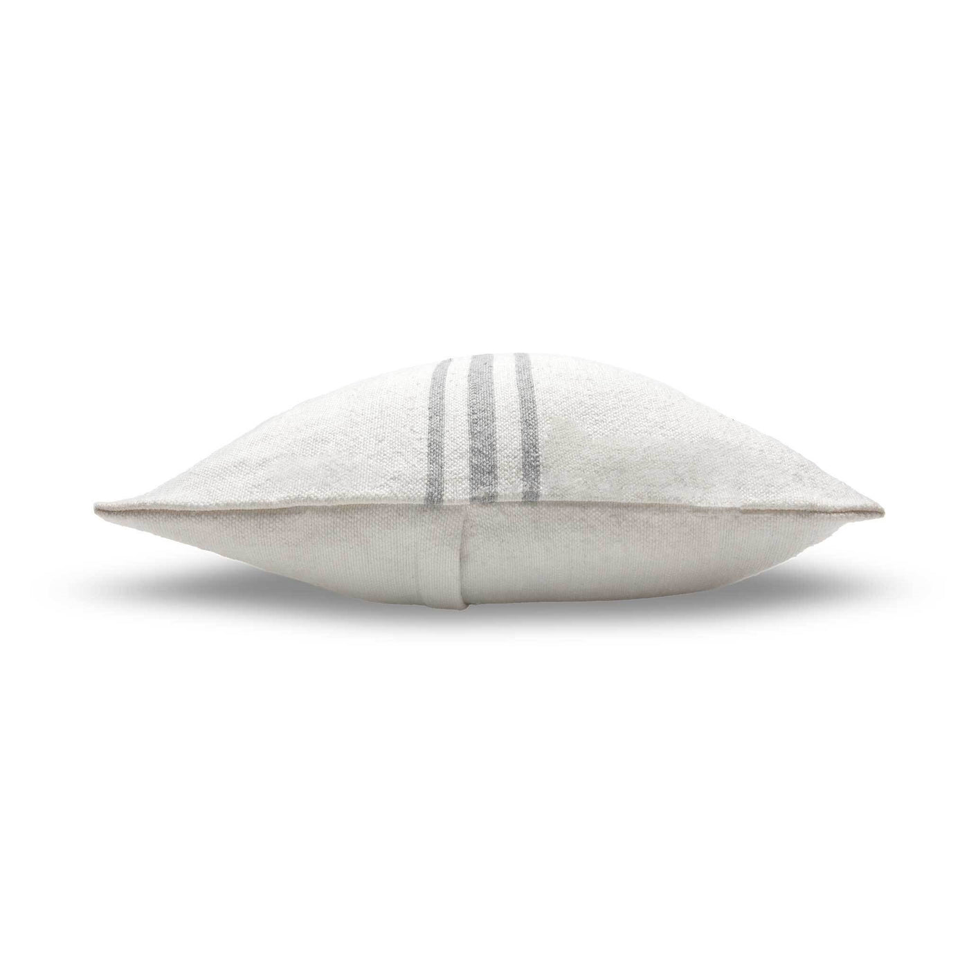 Middle stripe pillow - Light grey. Side view.