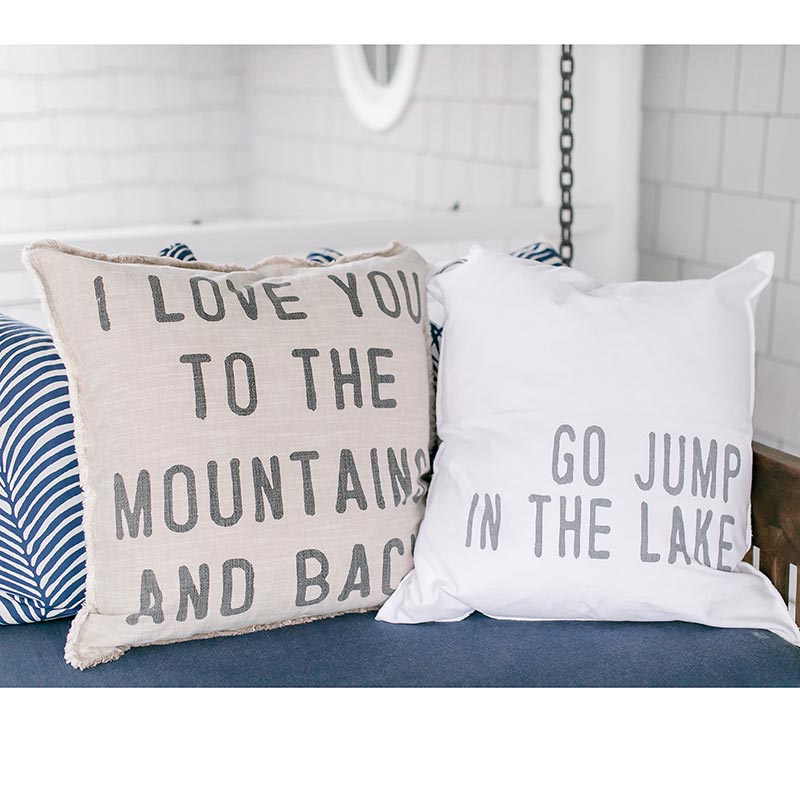 Mountains and Back Throw Pillow - 26x26 | Duck Feather