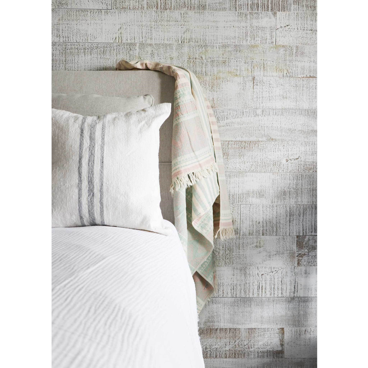 Moroccan Middle Stripe Pillow - Light Grey