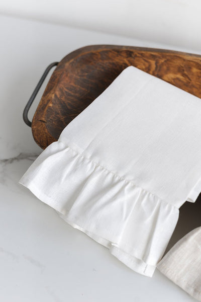 Ruffle Linen Tea Towel