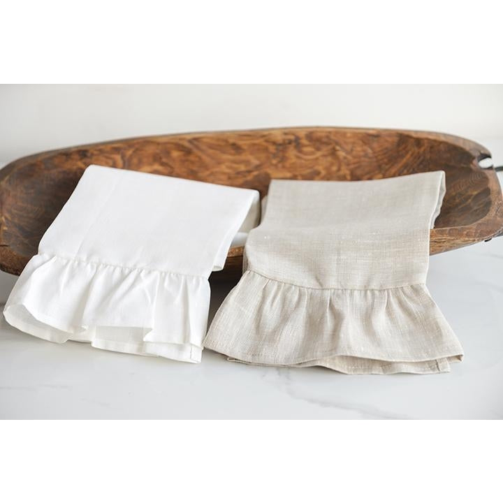 Ruffle Linen Tea Towels - Heathered Natural