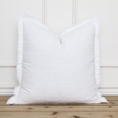 White dotted Fringe Pillow 20"