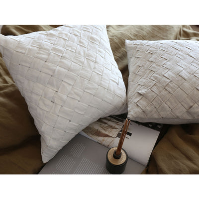 Linen Pillows in Basket Weaves