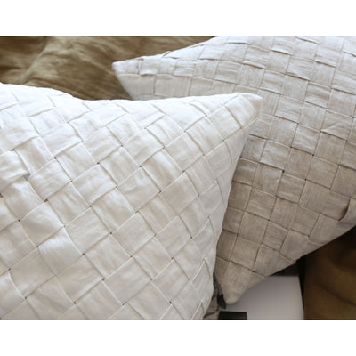 Basket Weave Pillows - Linen covers + premium down alternative insert