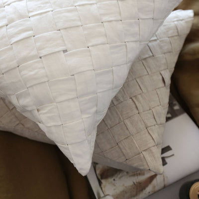 Basketweave design Linen Pillows.