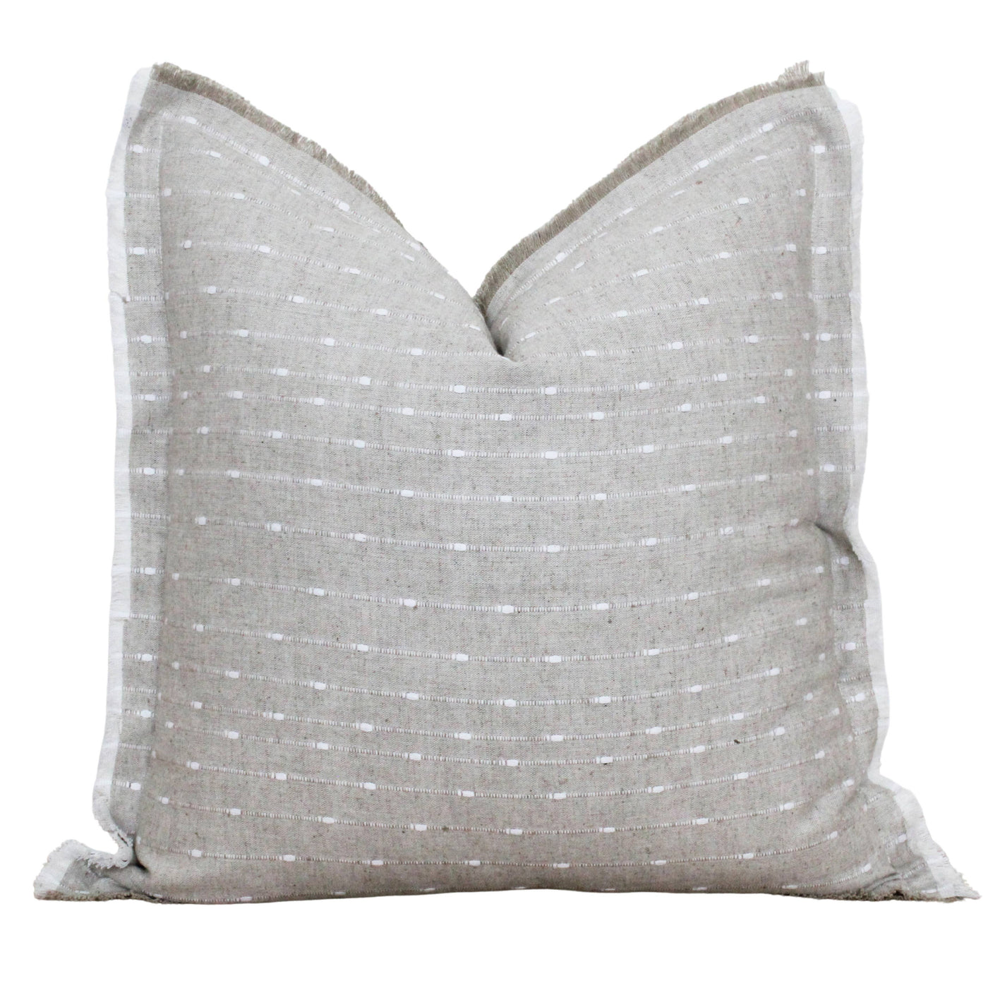 Dotted Fringe Pillow, Natural 20"