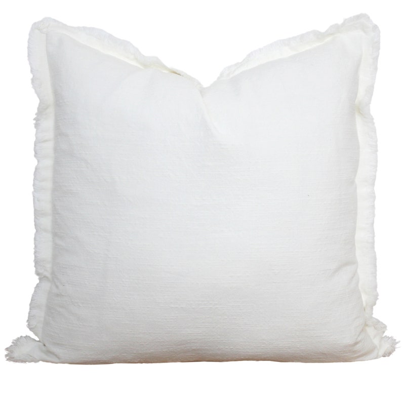 Ivory Fringe Pillow, 26"