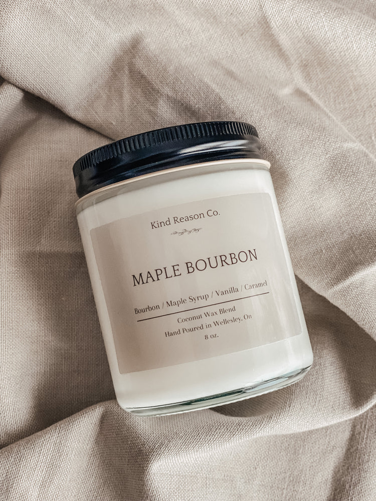 Maple Bourbon Candle: Non-Toxic candles at Avalon Willow Home.  Made by Kind Reason Co. 