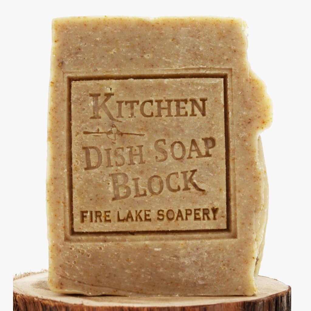 Kitchen Dish Soap Block & Cloth Bag will keep your kitchen clean & zero-waste. Handmade with natural oils, it removes grease, grime, and stains from dishes, laundry, and rugs.
