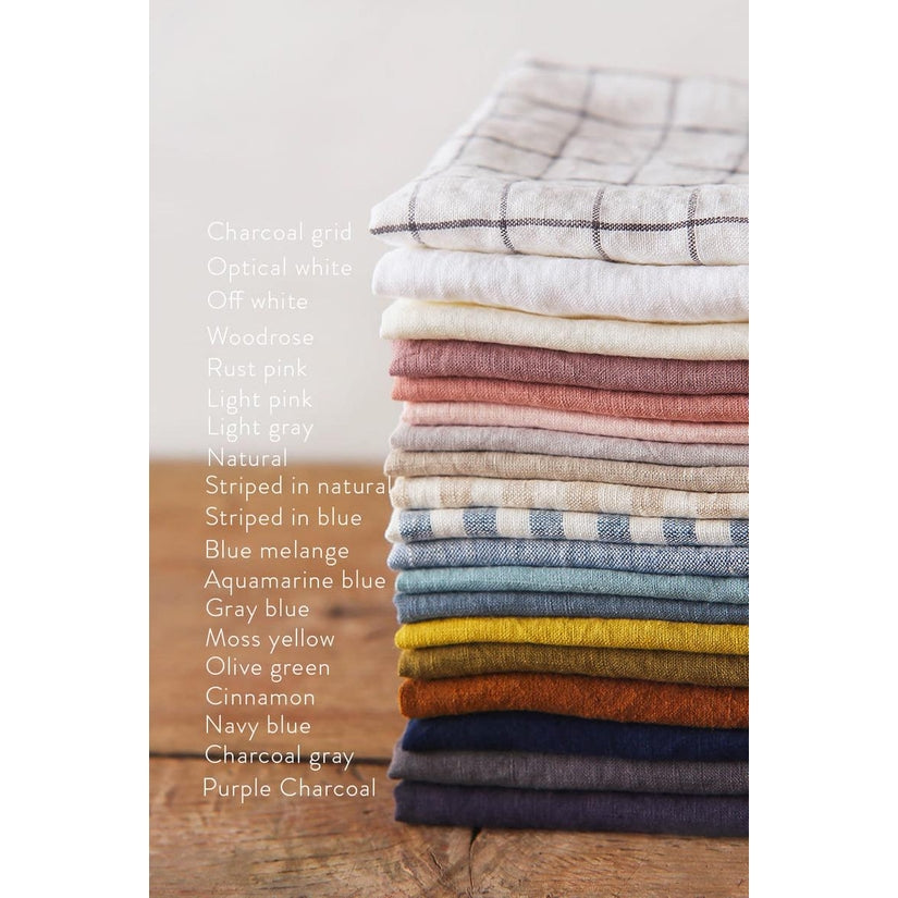 Kitchen Linens color options for drawstring linen bread bag.