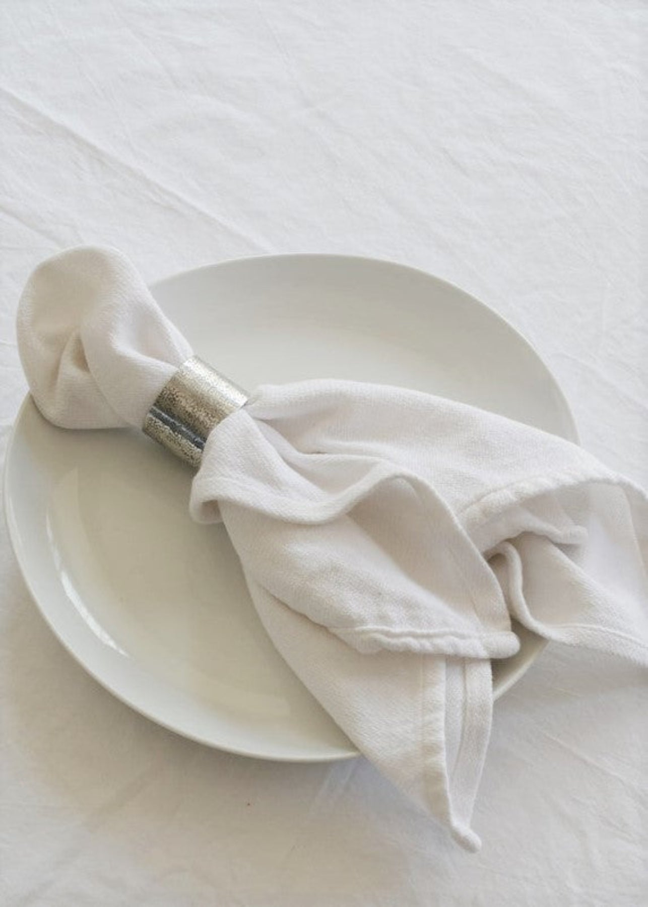 Napkins in Rings - set of 4 cotton napkins