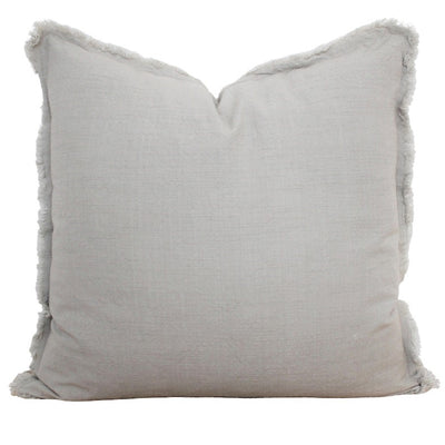 Light Grey Fringe Pillow |   26"