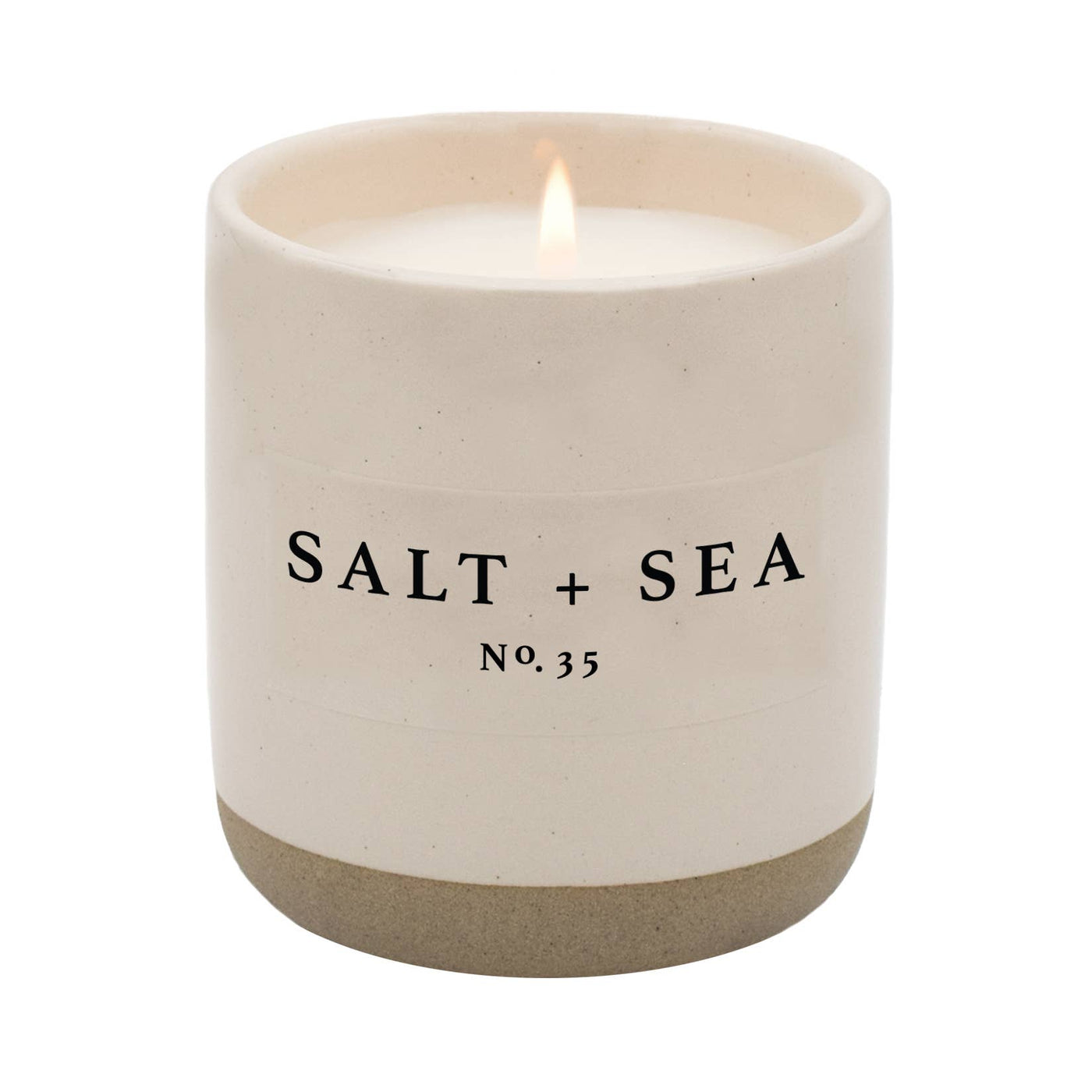 Salt & Sea Stoneware Soy Candle - Non-toxic, handmade with natural materials.  Available at Avalon Willow Home.