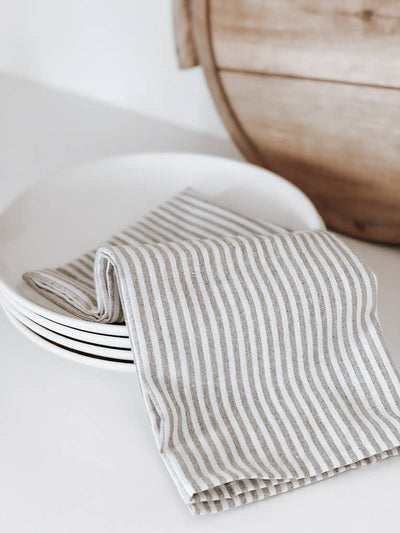 Ticking Stripe Linen Tea Towel