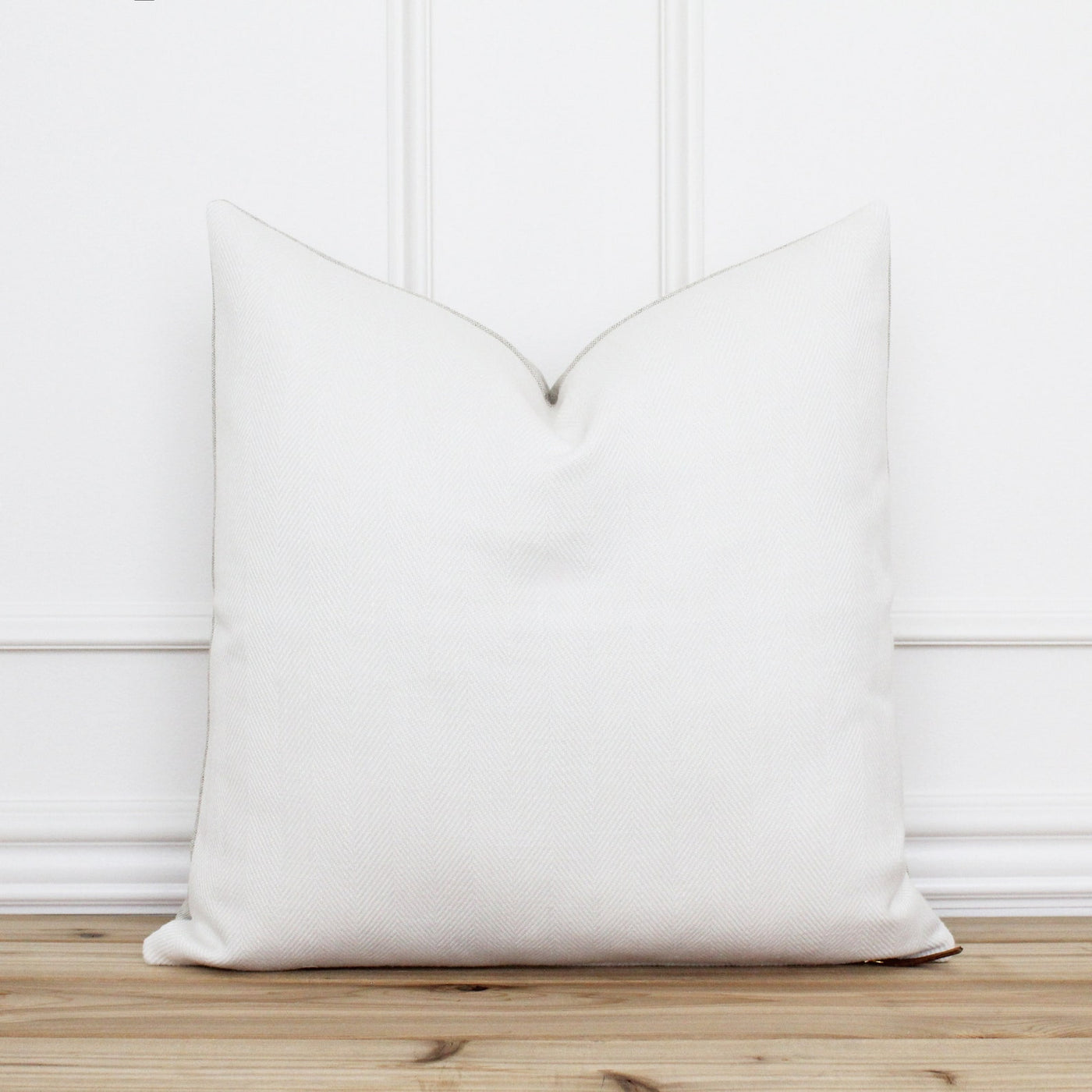 White Herringbone Pillow