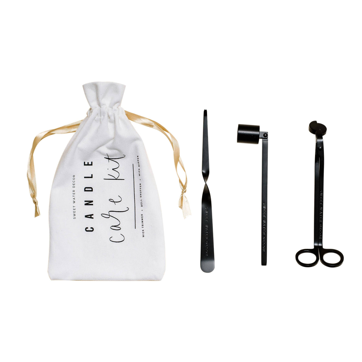 wick trimmer, dipper and candle flame snuffer set - Cloth bag included